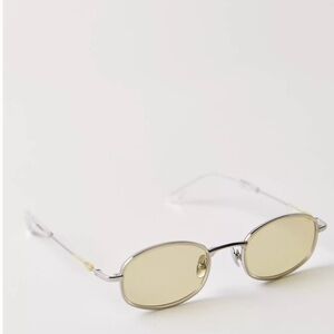 Silver and Cream Women's Sunglasses